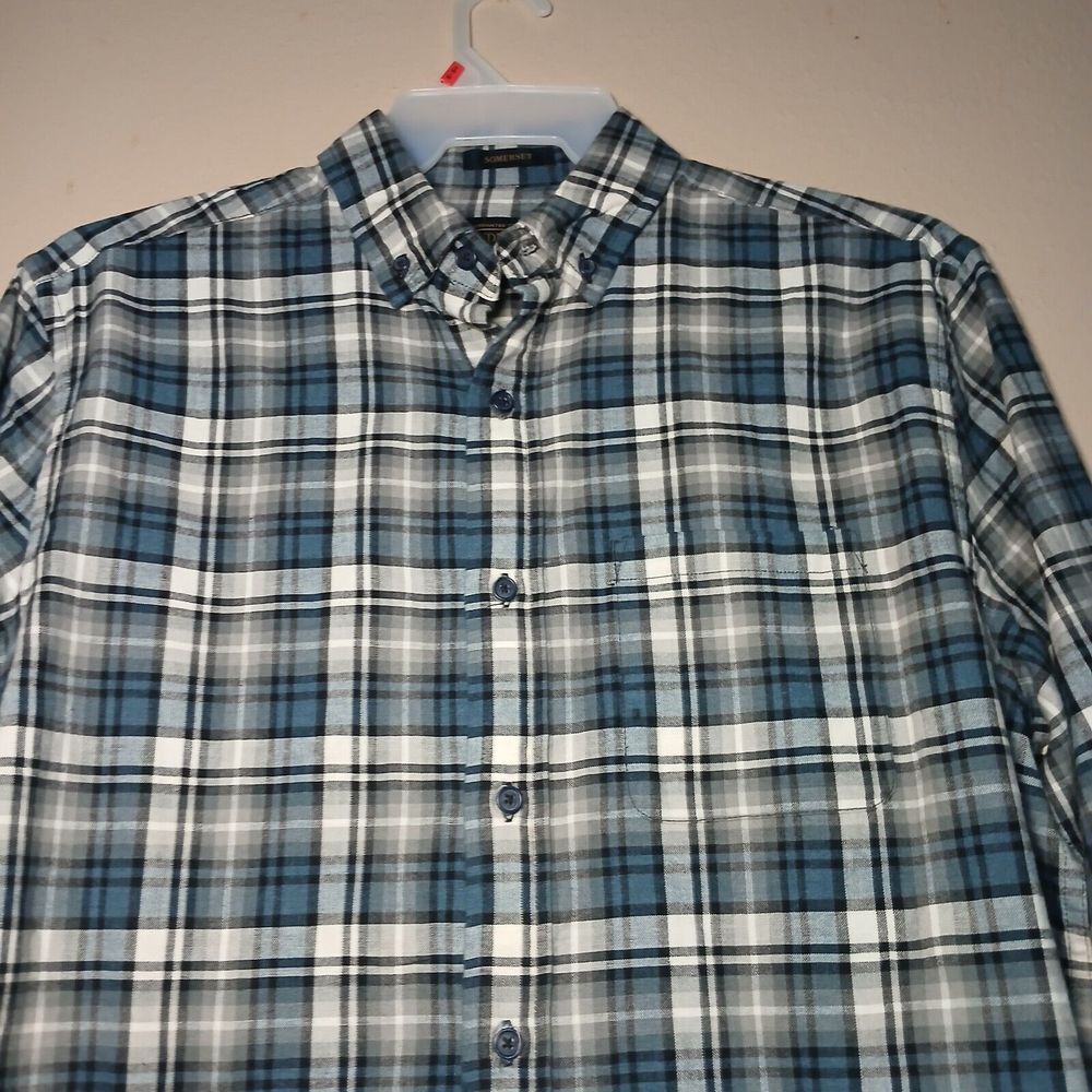 Pendleton Shirt Mens Medium Button‎ Down Cotton Wool Blend Sutton Classic